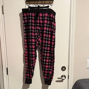 Plaid Pajama Pants - Pink and Black